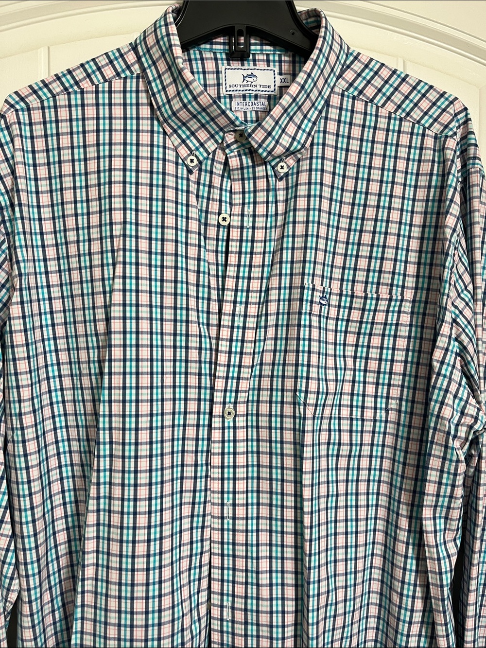 Southern Tide Plaid Button-Down Shirt in Blue, Pink & White
